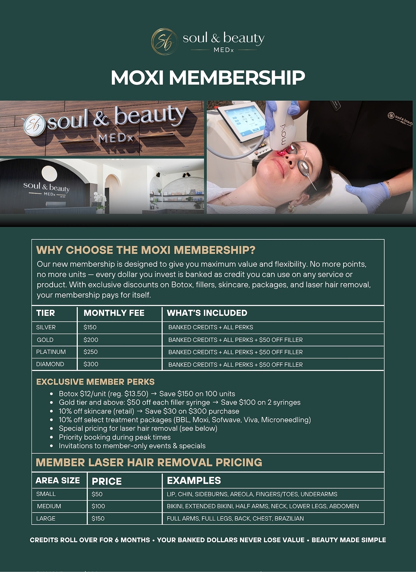 Moxie Toxin Club promotional benefits and pricing.