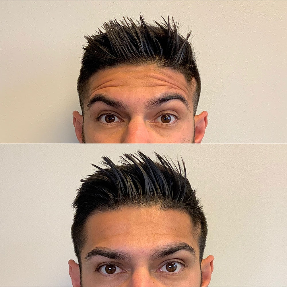 Before and after hairstyle transformation image