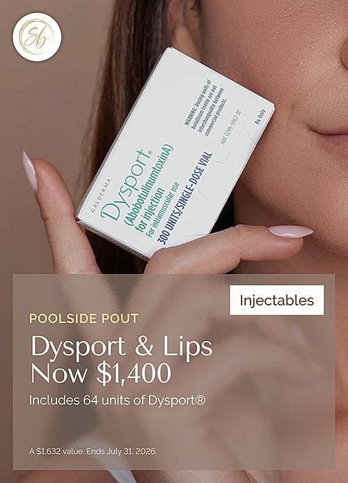Dysport and lip injectables promotion and pricing.