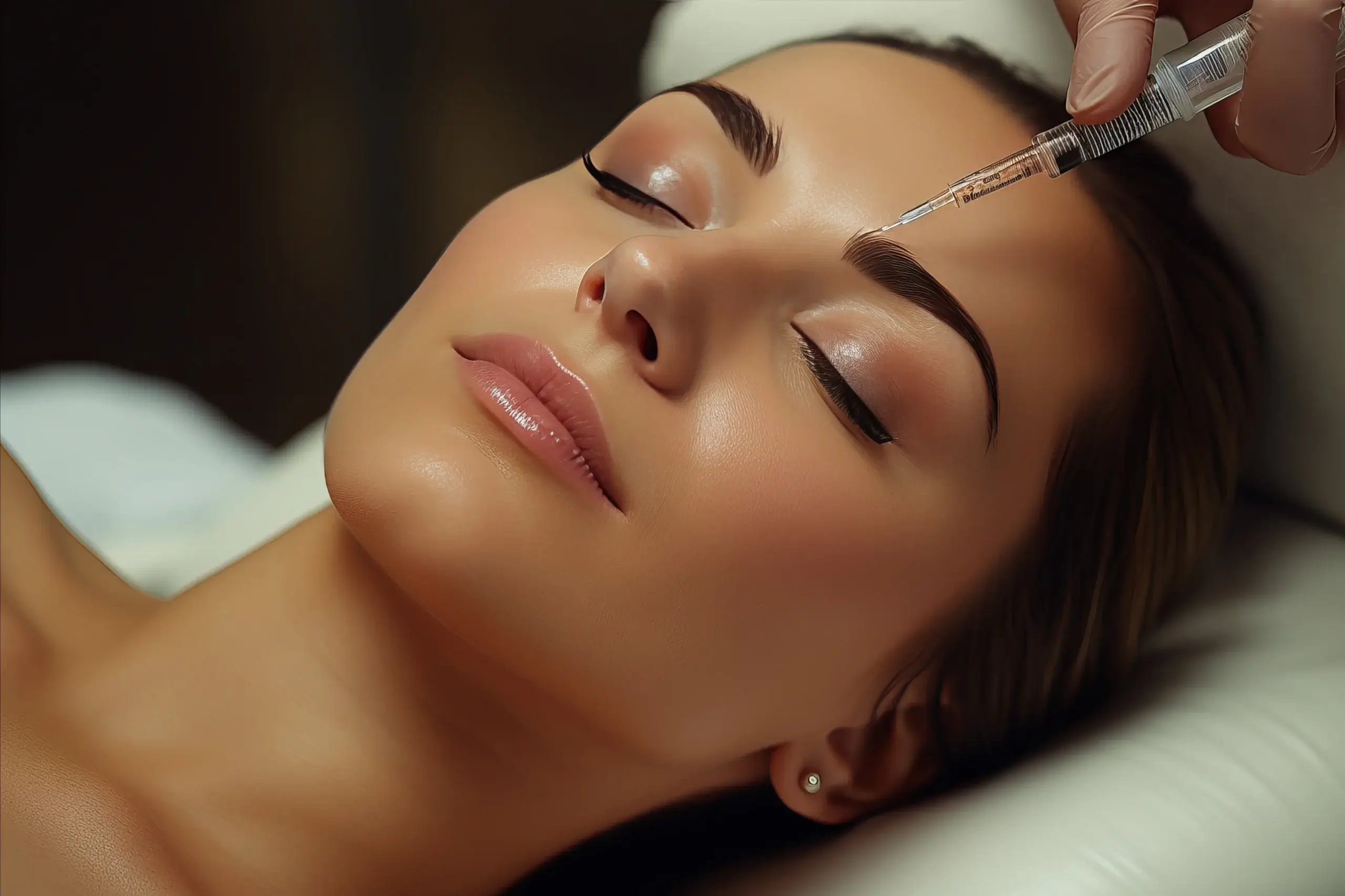 Doctor providing injection over the eyebrows for a women | soul and beauty medx. | Mission Viejo, CA