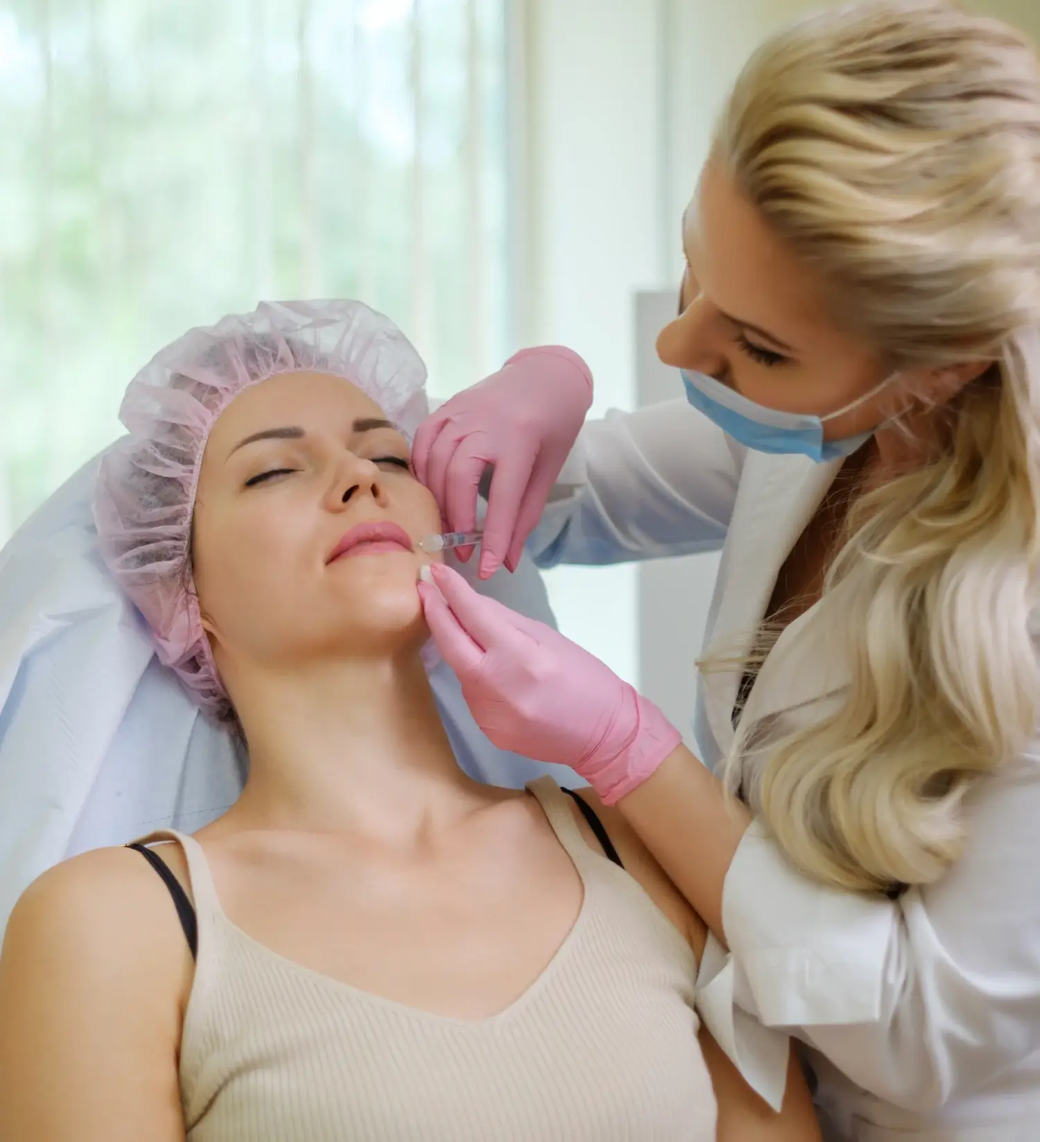Doctor and women with injection over face| soul and beauty medx. | Mission Viejo, CA